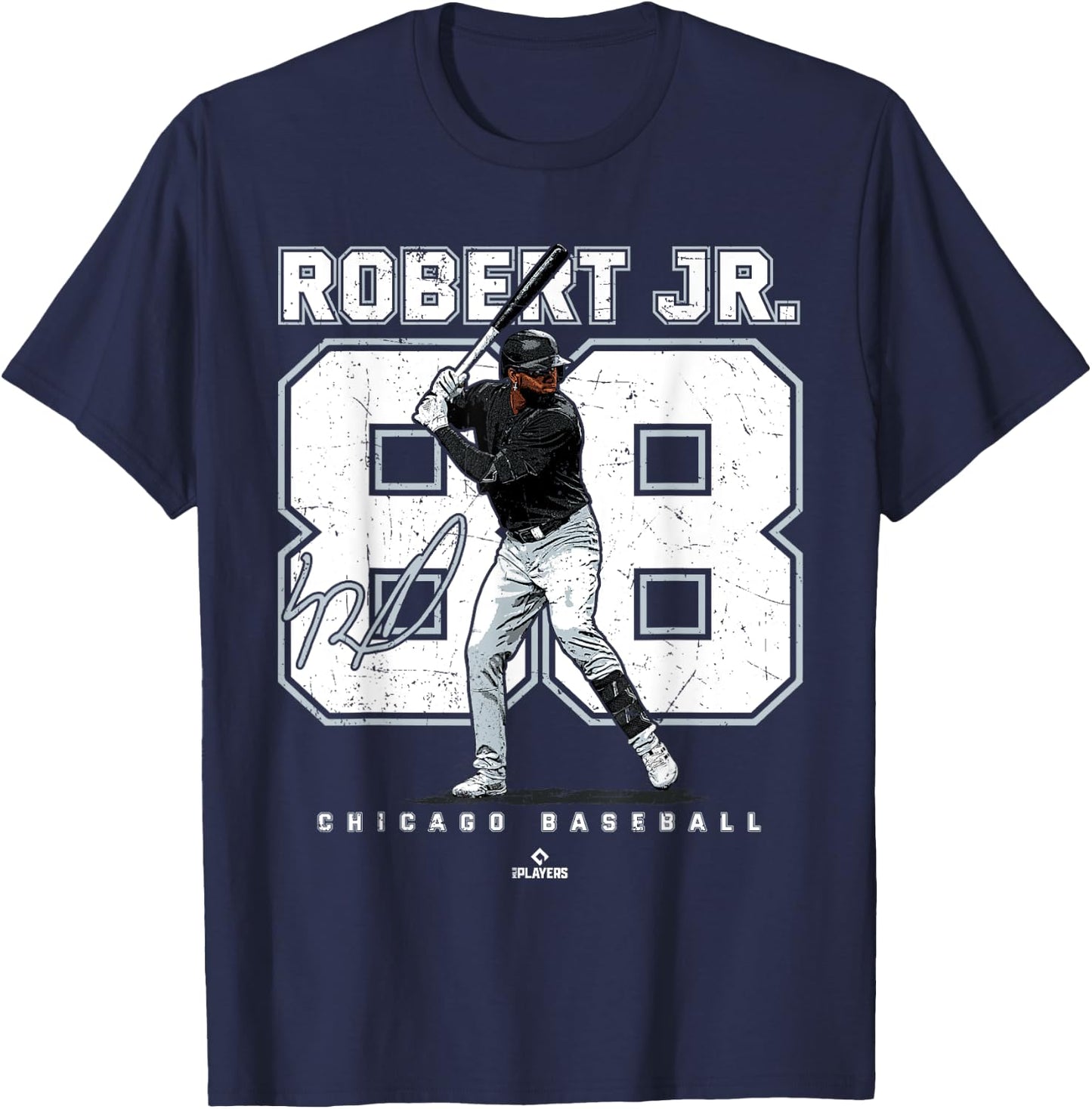 Number and Portrait Luis Robert Jr Chicago MLBPA T-Shirt - T-Shirt | Navy