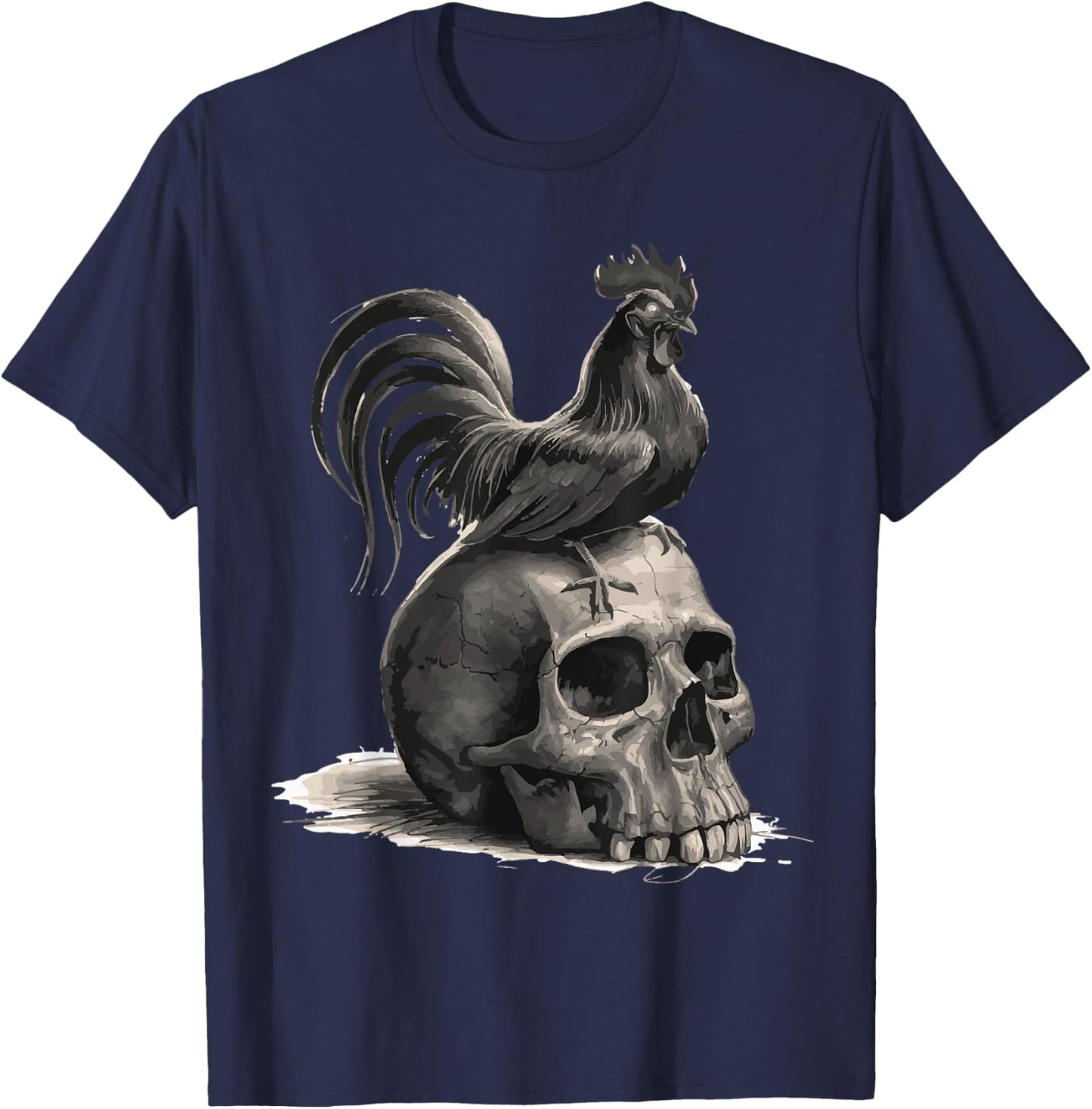 Rooster Halloween Hen Farmers Men Women Scary Rooster Lover T-Shirt - T-Shirt | Navy