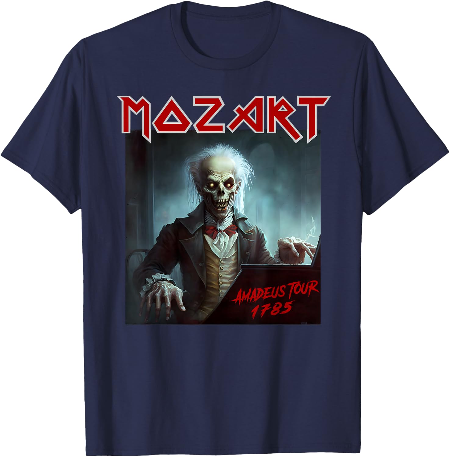 Mozart Funny Heavy Metal Shirts Vintage Sarcastic Music , black T-Shirt - T-Shirt | Navy