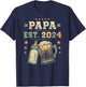 Papa Est. 2024, Neuer Vater, Junger Papa, Erstes Mal Papa T-Shirt - T-Shirt | Navy