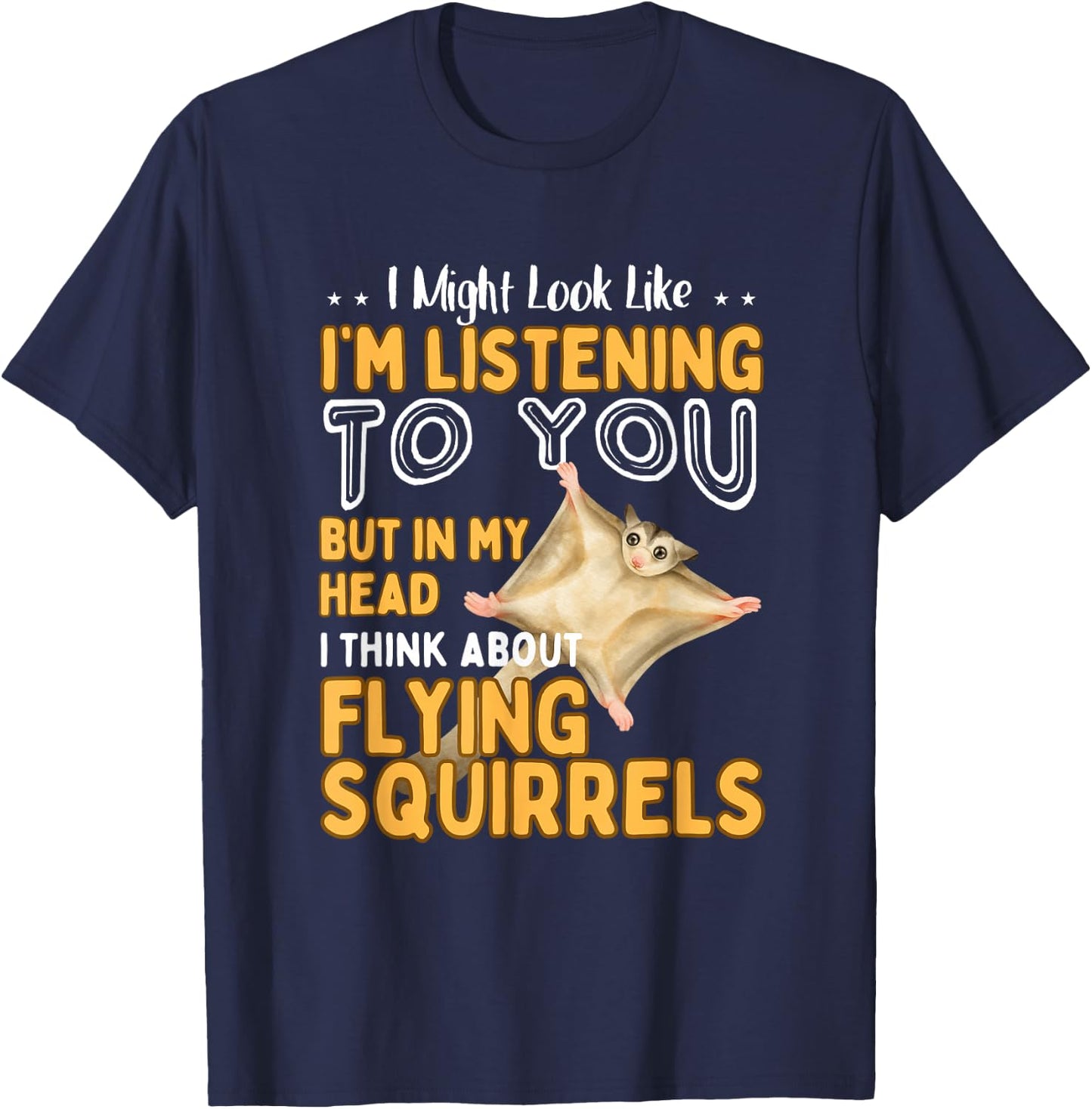 Funny Flying Squirrel Shirt Animal Lover Flying Squirrels T-Shirt - T-Shirt | Navy