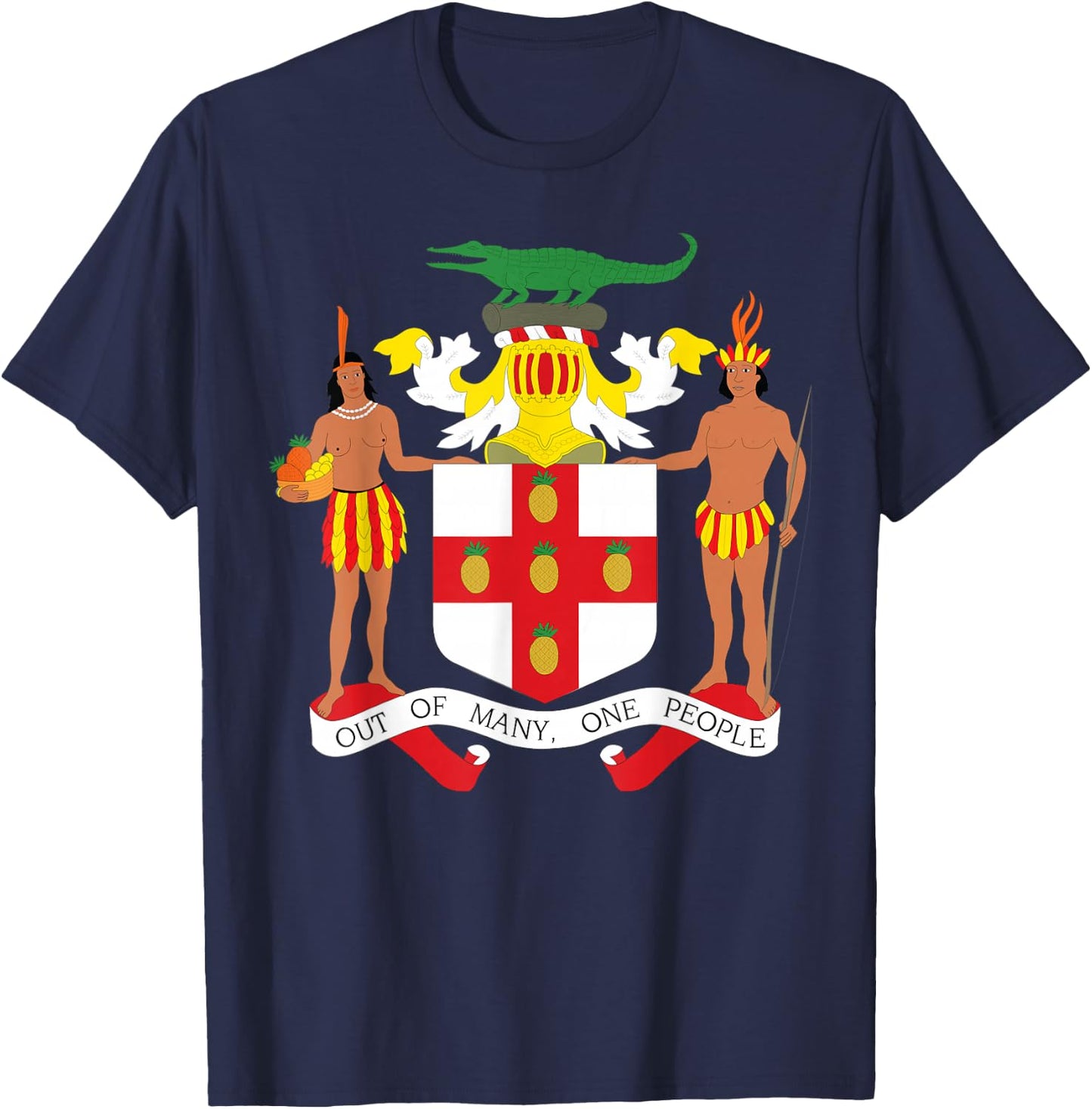 Jamaican Coat of Arms T Shirt, Coat of Arms of Jamaica Shirt T-Shirt - T-Shirt | Navy