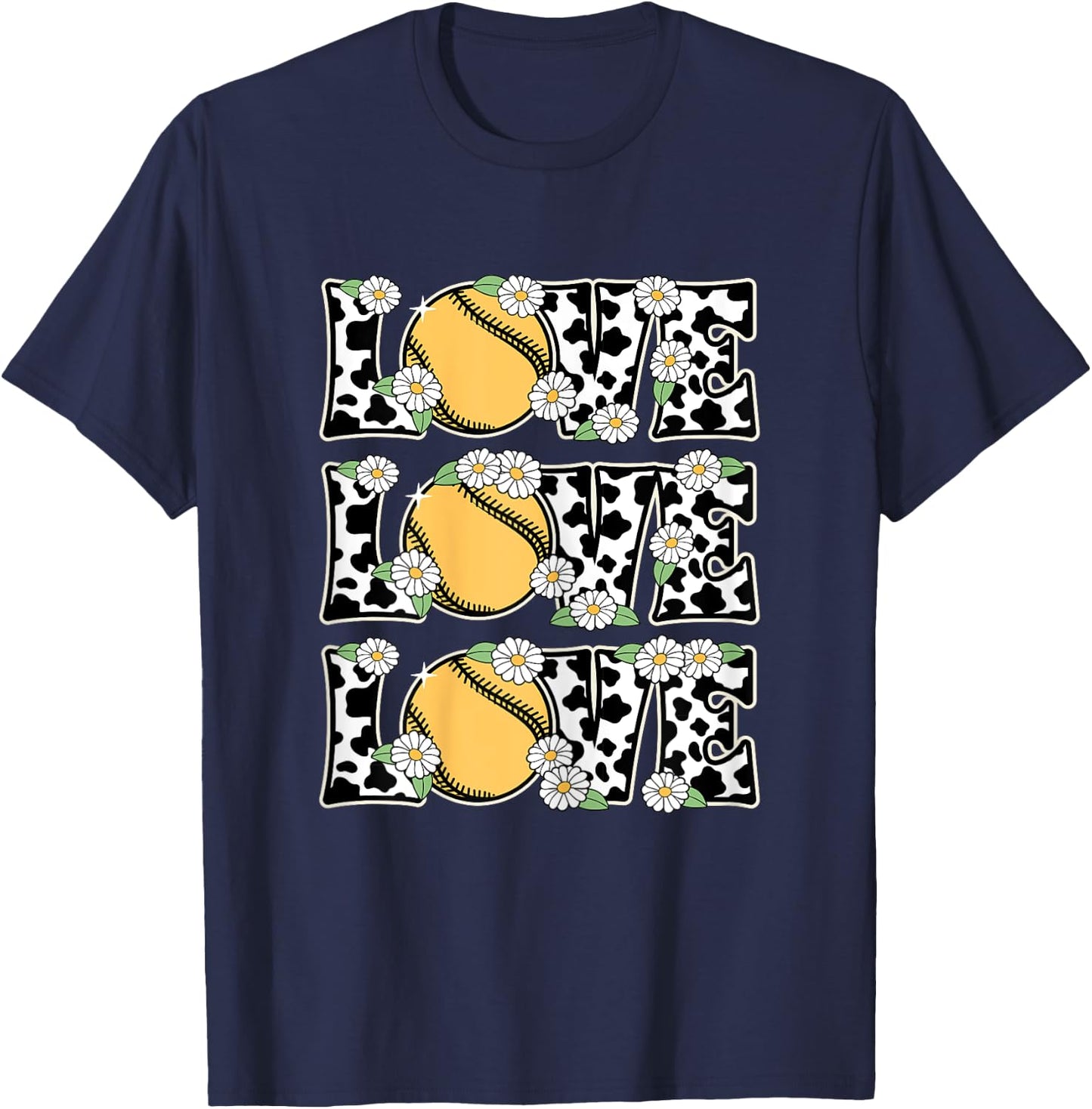 Love Softball Lover Outfit Women Girls Kids Cute Softball T-Shirt - T-Shirt | Navy