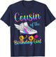 Cousin of the Birthday girl Rolling skate Family Party T-Shirt - T-Shirt | Navy