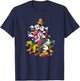 Disney Mickey Minnie Goofy Pluto Chip Dale Christmas Tree T-Shirt - T-Shirt | Navy