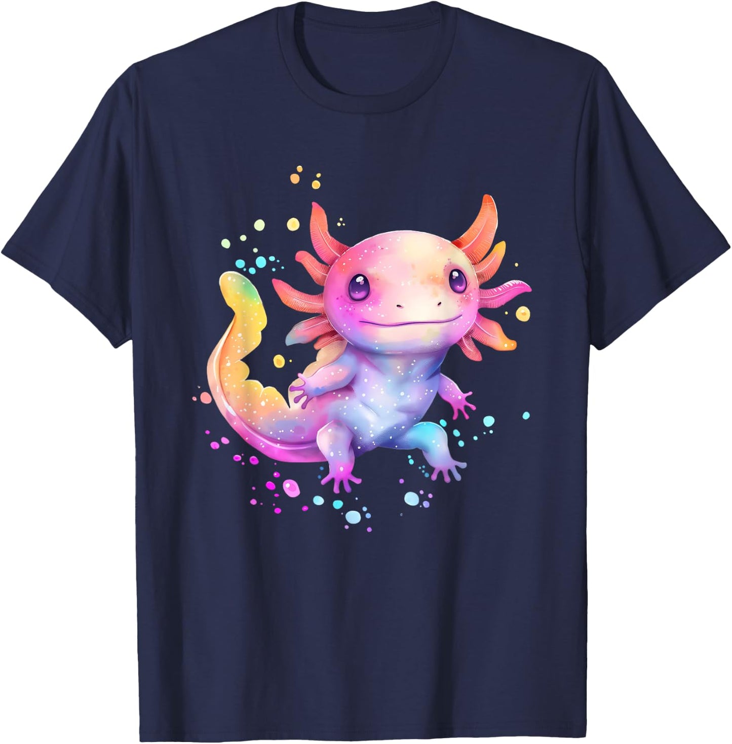 Axolotl Animal Pop Art Cute Axolotl Lover For Boy Girl T-Shirt - T-Shirt | Navy