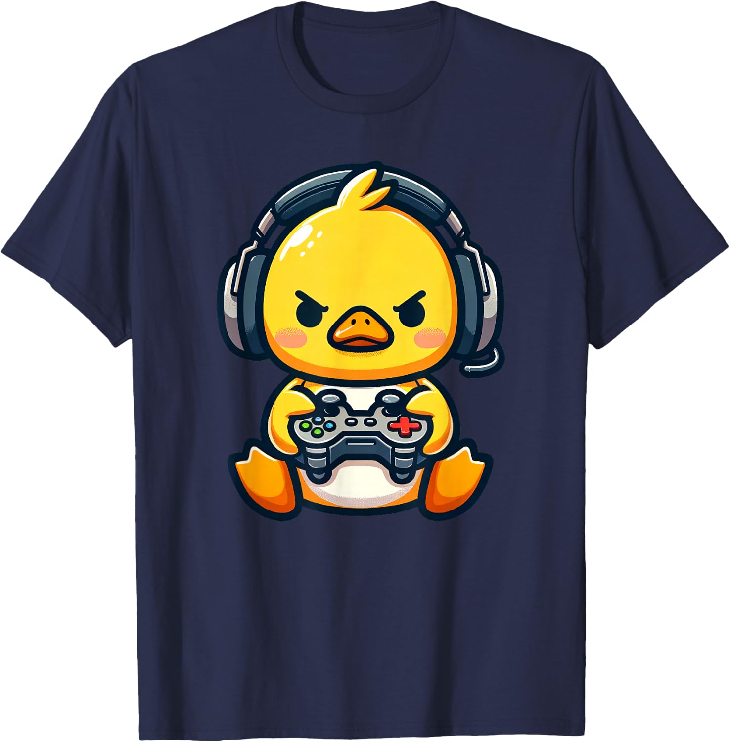 Funny Gamer Duck Video Games Boys Girls Kids T-Shirt - T-Shirt | Navy