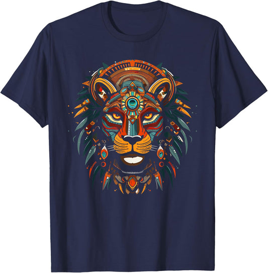 Aztec Jaguar Warrior Aztec Culture Mayan Indigenous T-Shirt - T-Shirt | Navy