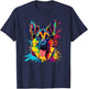 German Shepherd Dog Vintage Abstract Art Portrait Graphic T-Shirt - T-Shirt | Navy