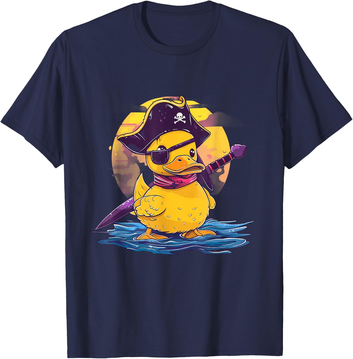 Rubber Duck Funny Rubber Duck Captain Rubber Duckie Pirate T-Shirt - T-Shirt | Navy