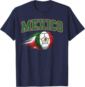 Mexico Mexican Flag Retro Vintage Pride Boys Women Men T-Shirt - T-Shirt | Navy