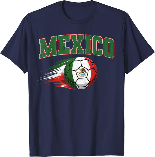Mexico Mexican Flag Retro Vintage Pride Boys Women Men T-Shirt - T-Shirt | Navy