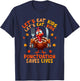 Eat Kids Punctuation Saves Lives Thanksgiving Turkey Teacher T-Shirt - T-Shirt | Navy