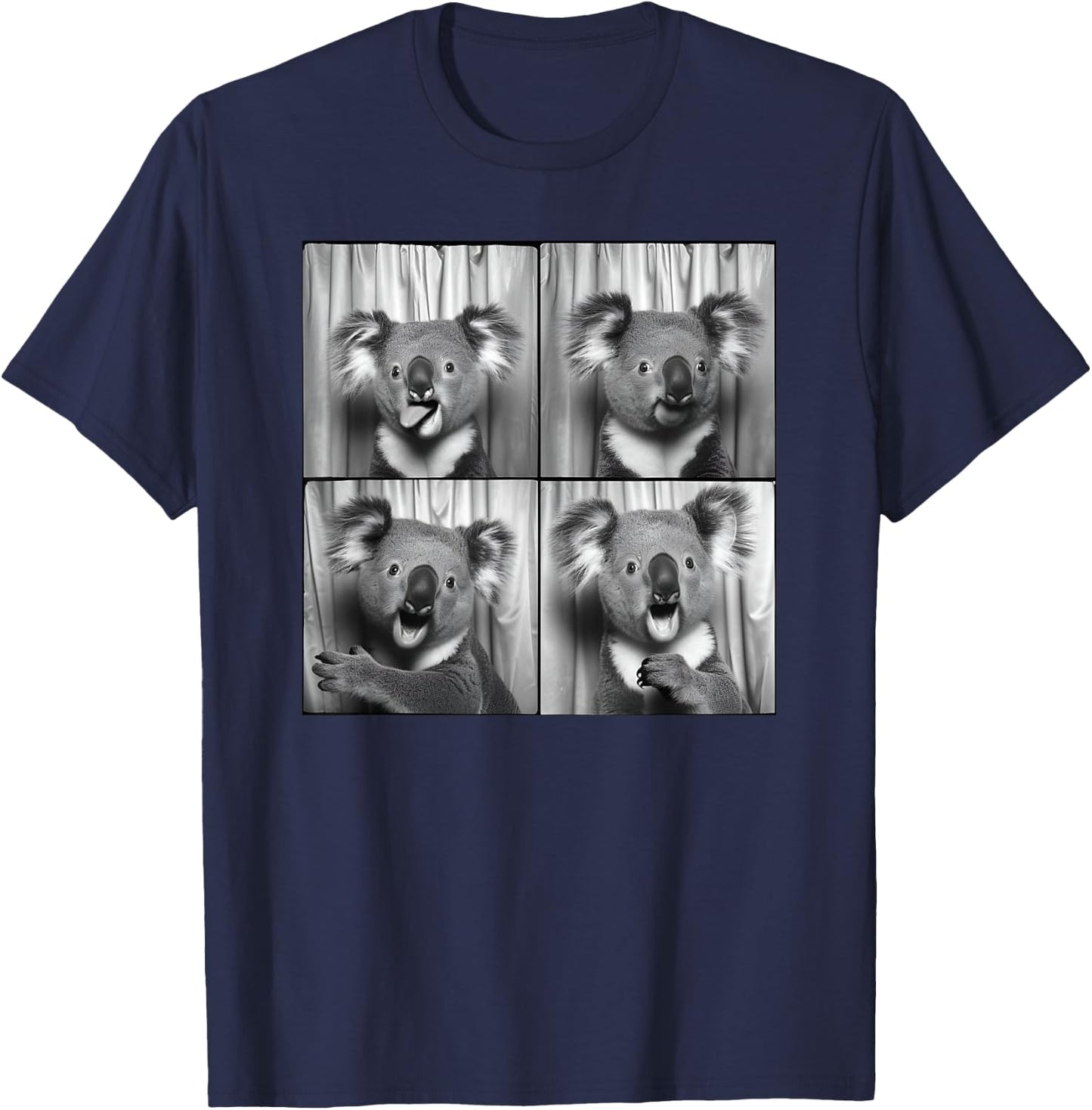 Funny Koala Face Laughing Koala Animal Photo Cute Koala T-Shirt - T-Shirt | Navy