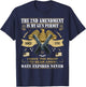 Pro Gun Second Amendment is My Gun Permit USA American Flag T-Shirt - T-Shirt | Navy