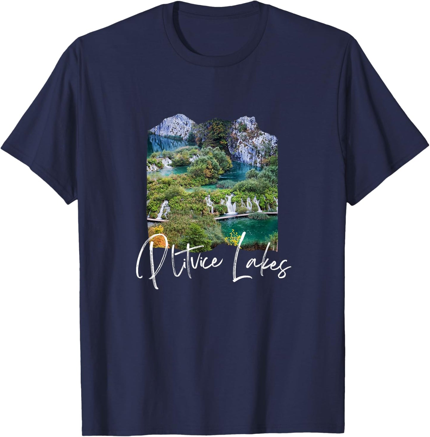 Memories of Plitvice Lakes Croatia Plitvice T-Shirt - T-Shirt | Navy