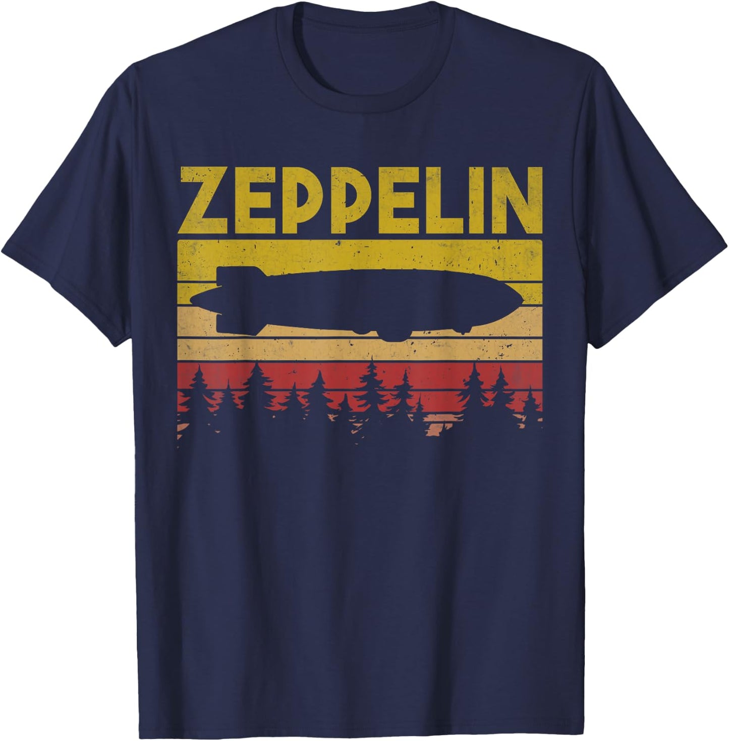 Zeppelin Retro Dirigible Zepelin Vintage Airship Men Women T-Shirt - T-Shirt | Navy