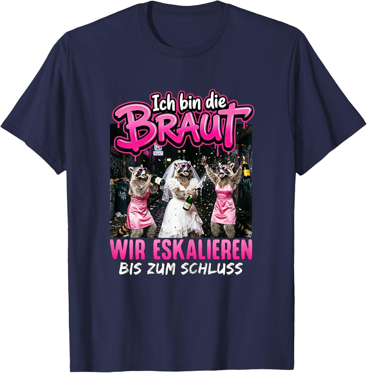 JGA Braut Junggesellenabschied Frauen Polterabend T-Shirt - T-Shirt | Navy