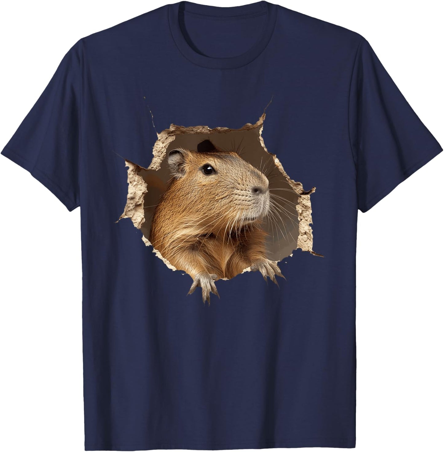 Funny Graphic Capybara T-Shirt - T-Shirt | Navy