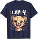 Kids 4 Years old 4 birthday Cheetahs Boy Girl Cheetah T-Shirt - T-Shirt | Navy