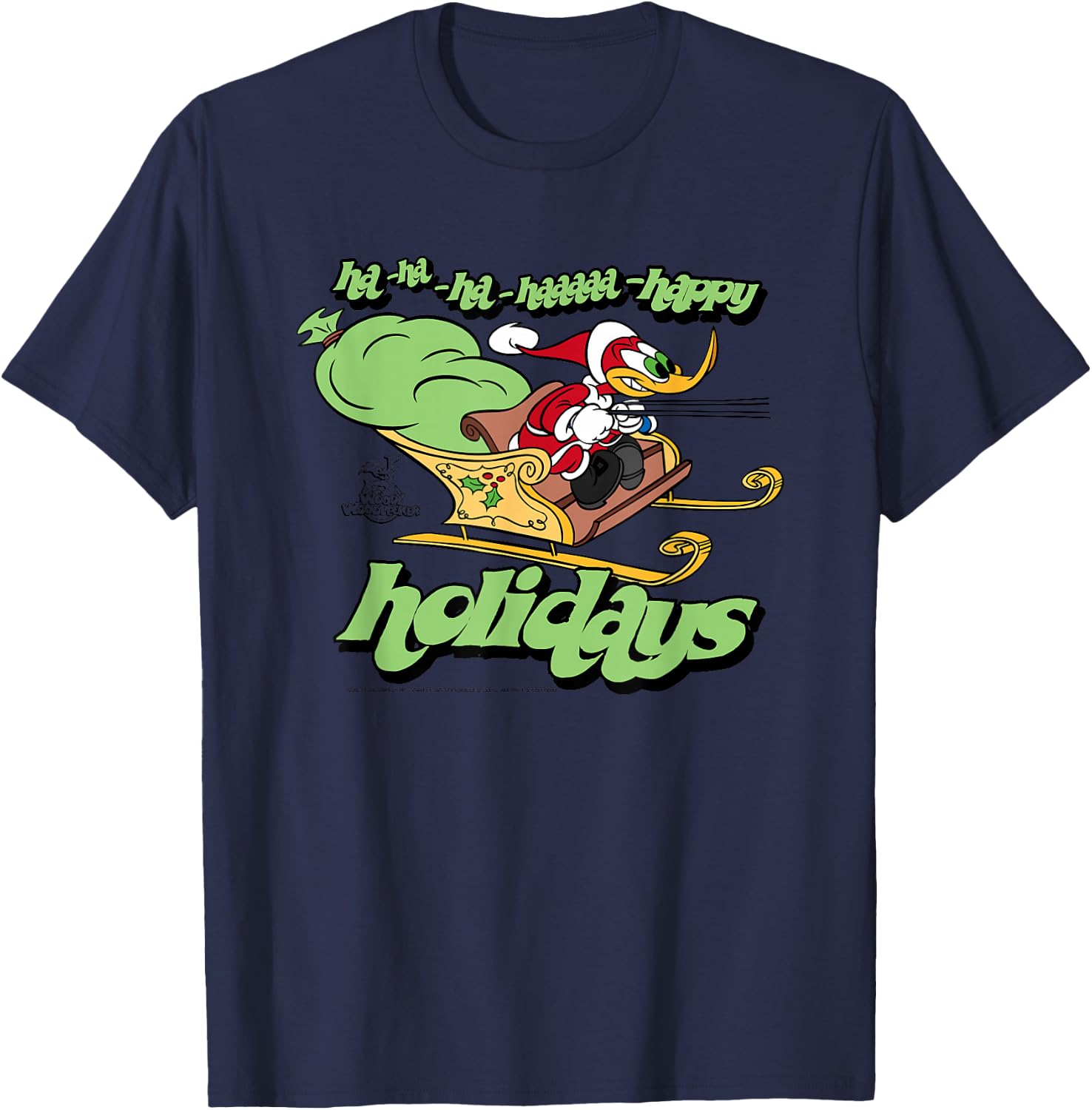 Woody Woodpecker -Kids Grey Holiday T-Shirt - T-Shirt | Navy