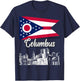 Columbus Ohio OH Souvenir Skyline Graphic Flag Design T-Shirt - T-Shirt | Navy