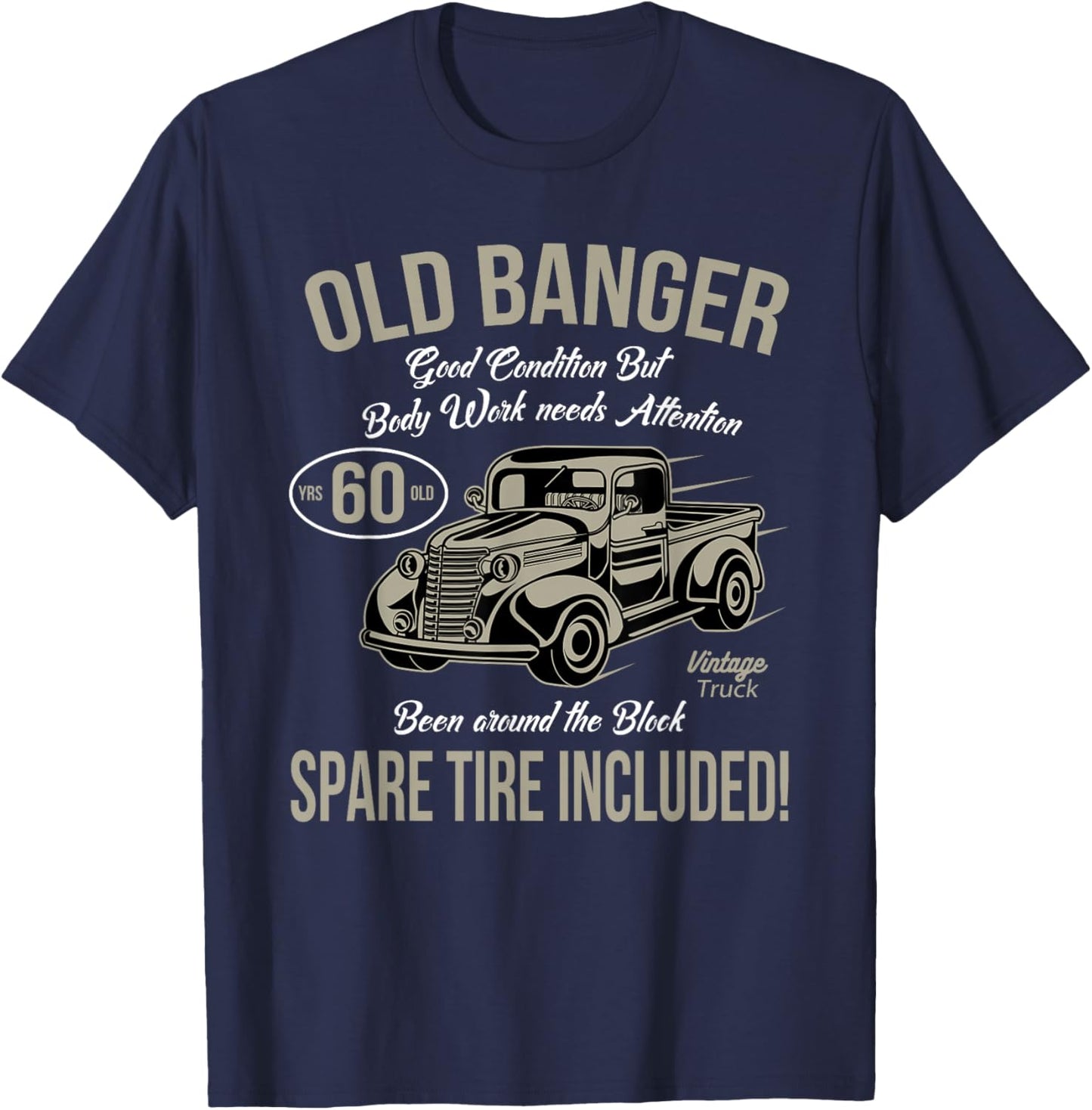 60th Birthday Vintage Old Banger 60 Years Old Men Gift Retro T-Shirt - T-Shirt | Navy