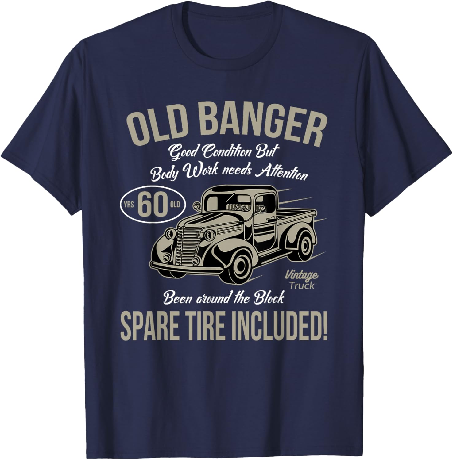 60th Birthday Vintage Old Banger 60 Years Old Men Gift Retro T-Shirt - T-Shirt | Navy