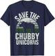 Save The Chubby Unicorns Fat Rino Rhinoceros Retro T-Shirt - T-Shirt | Navy