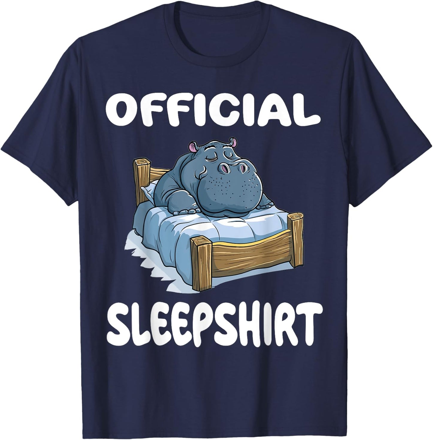 Hippopotamus Hippo Animal Official Sleepshirt Pajamas T-Shirt - T-Shirt | Navy