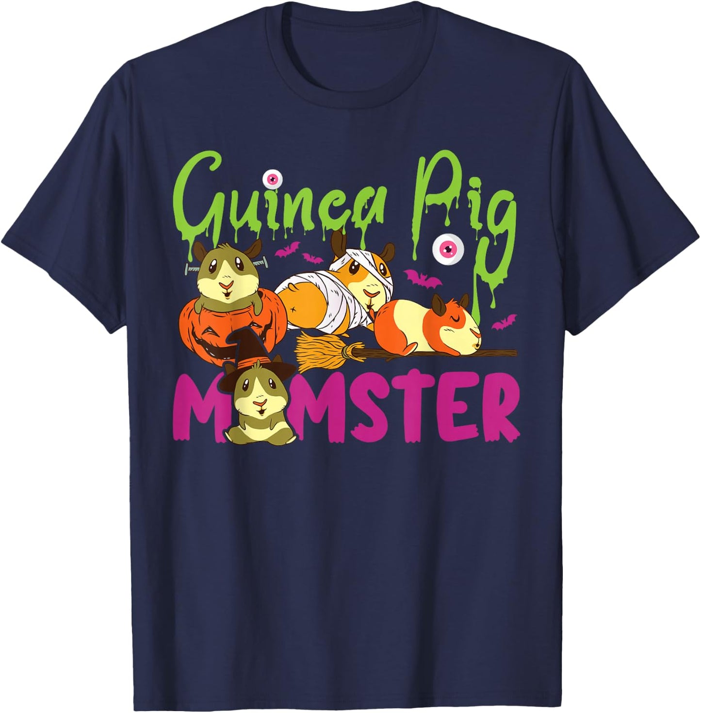 Guinea Pig Mom Halloween Guinea Pig Momster T-Shirt - T-Shirt | Navy