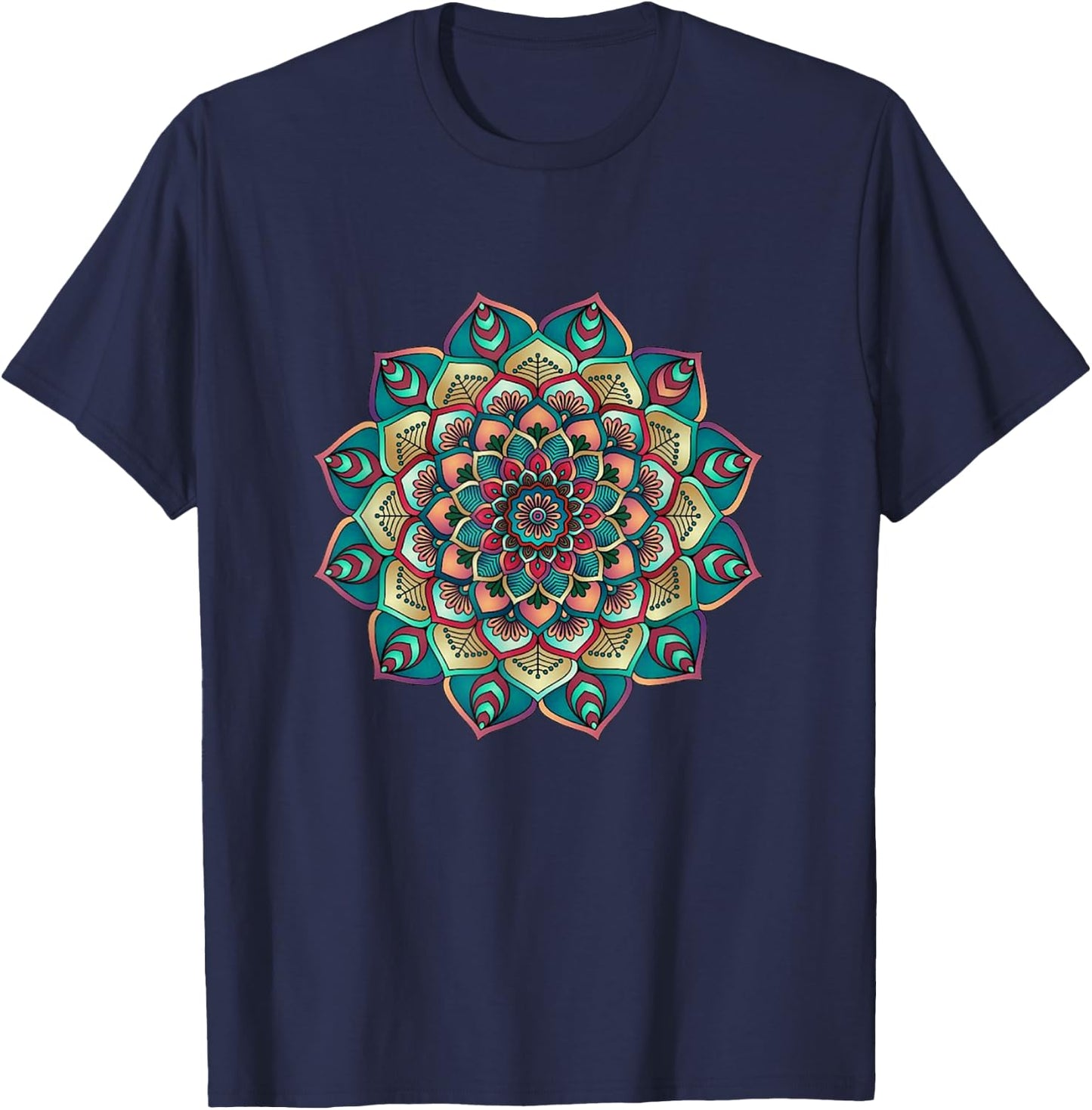 Lotus Flower Yoga Mandala für Damen, Herren, Kinder T-Shirt - T-Shirt | Navy