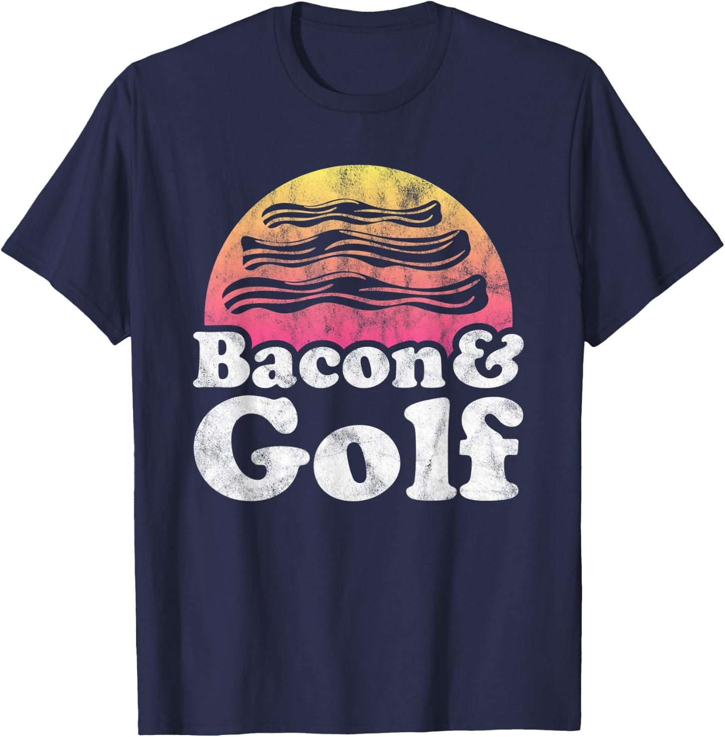 Bacon and Golf or Golfer T-Shirt - T-Shirt | Navy