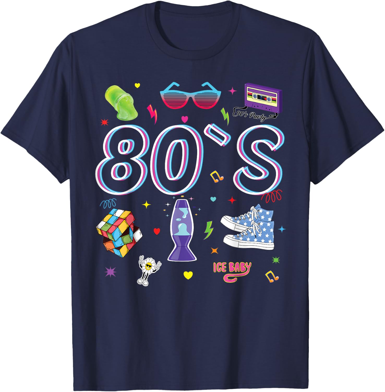 80er Jahre Mottoparty 80er Jahre Kostüm - I love the 80s T-Shirt - T-Shirt | Navy