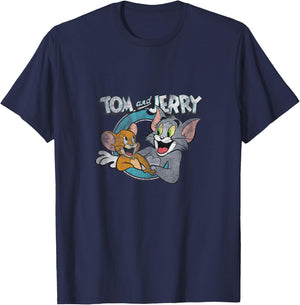 Tom and Jerry Classic Dynamic Duo Vintage T-Shirt - T-Shirt | Navy