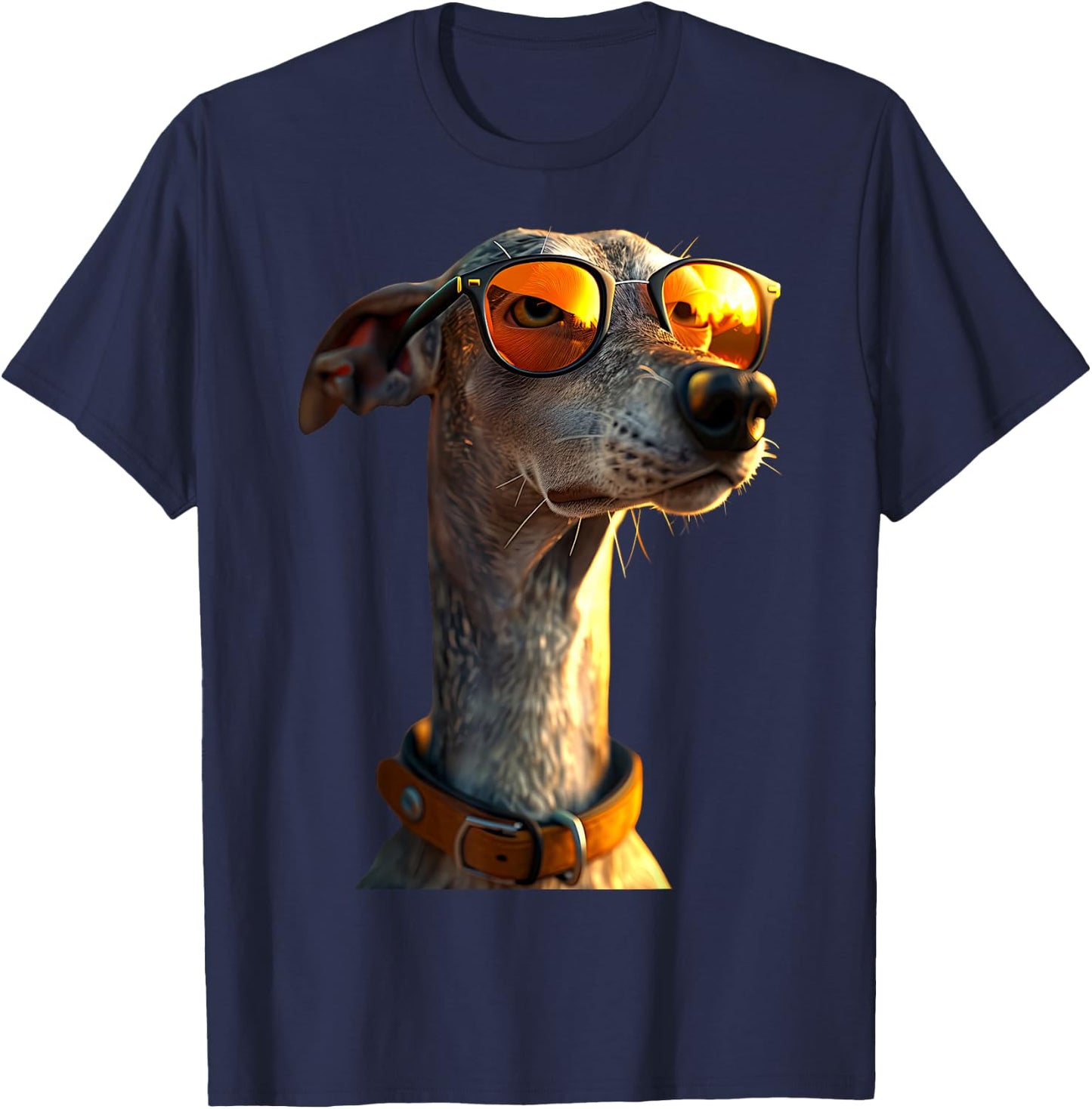 Windhund mit Sonnenbrille Hunde Liebe Greyhound Windhunde T-Shirt - T-Shirt | Navy