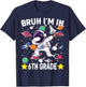 Sixth Grade Dabbing Boy Astronaut Bruh i'm in 6th Grade T-Shirt - T-Shirt | Navy