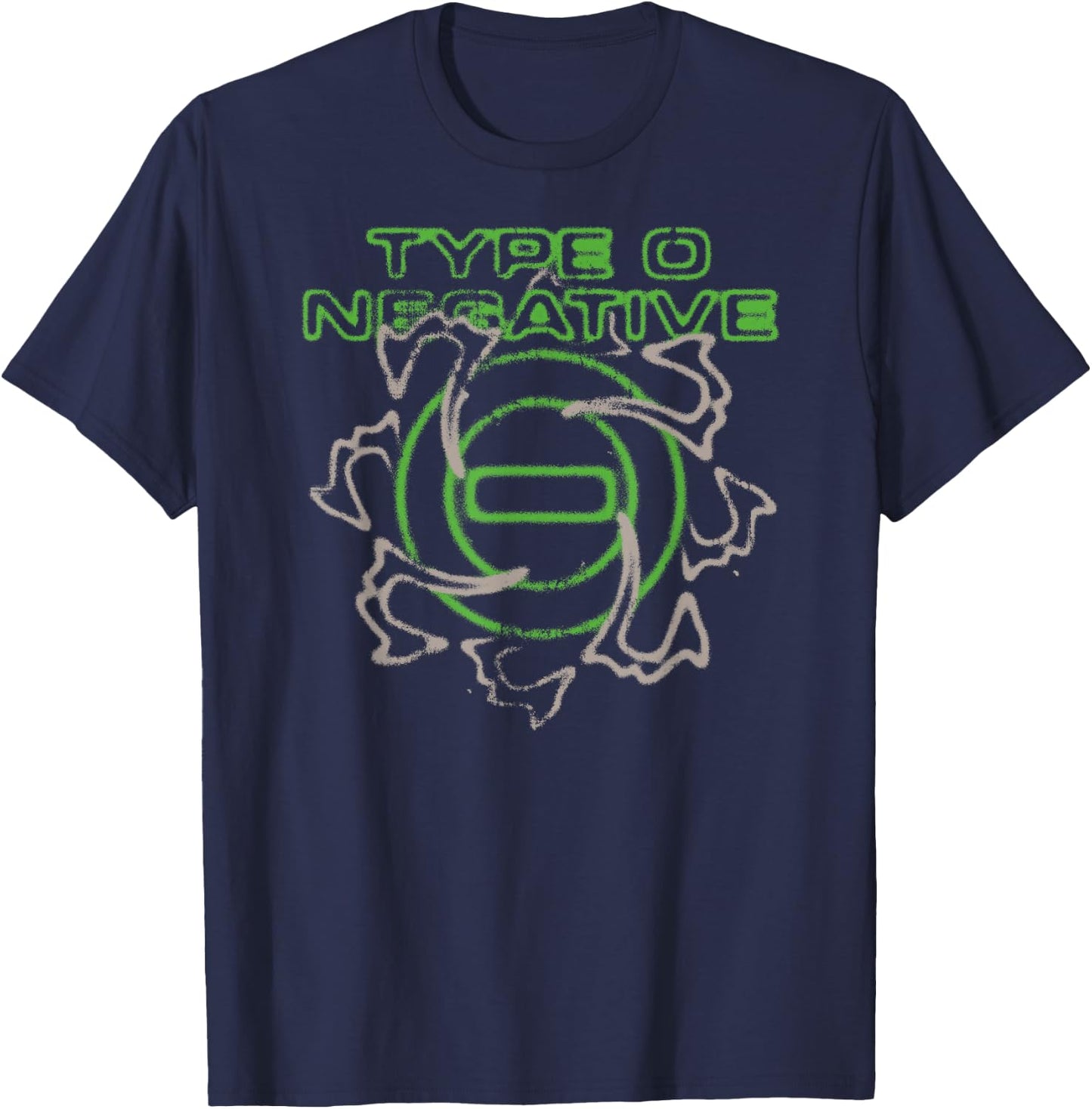 Type O Negative Faded Donut Logo , Black, S T-Shirt - T-Shirt | Navy