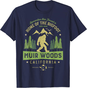 Muir Woods National Monument T Shirt California Bigfoot Park T-Shirt - T-Shirt | Navy