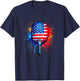 Pickleball Shirts USA Flag American 4th of July Sport T-Shirt - T-Shirt | Navy
