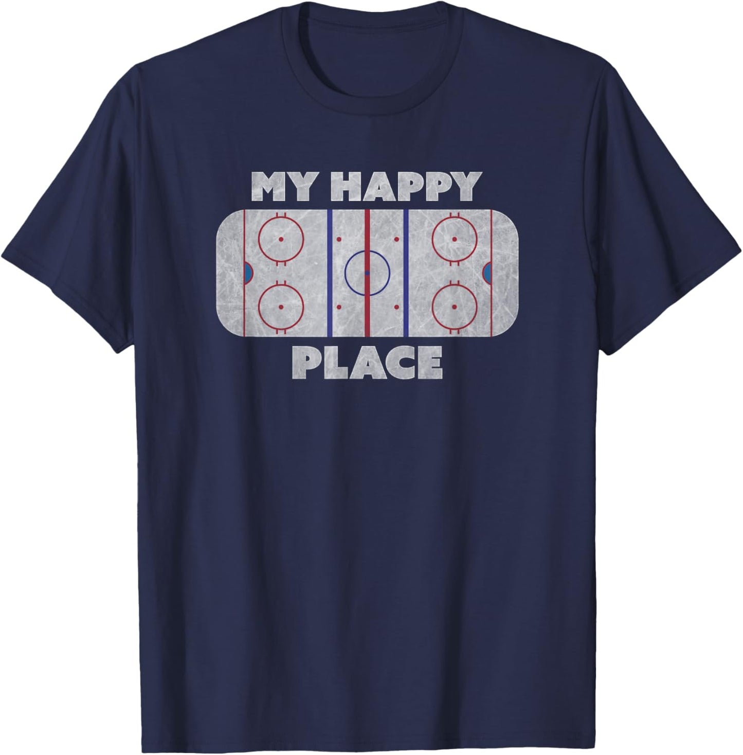My Happy Place | Hockey, Figure & Speed Skating Rink T-Shirt - T-Shirt | Navy