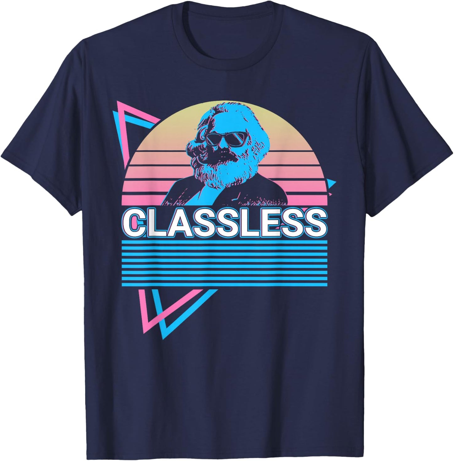 Karl Marx Communist Socialism Classless T-Shirt - T-Shirt | Navy