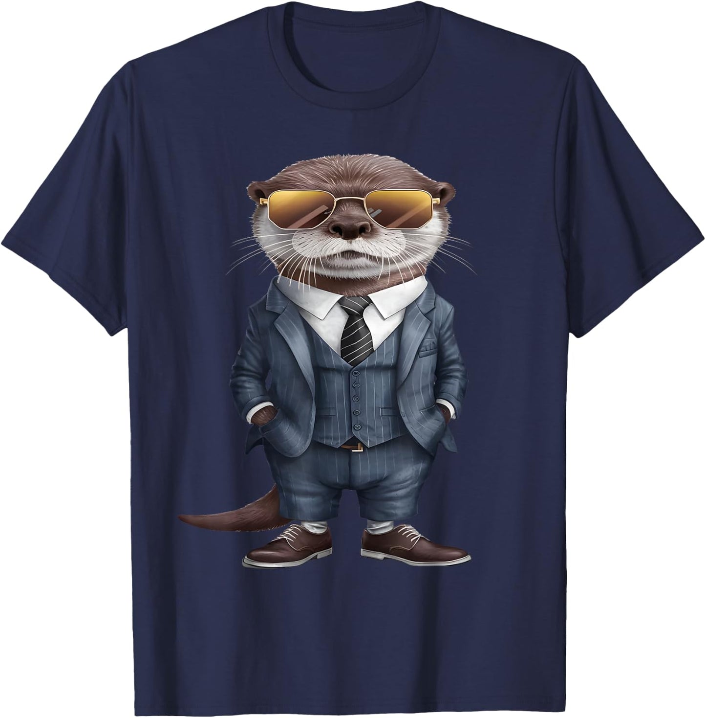 Otter Men Woman Otter In Suit Otter T-Shirt - T-Shirt | Navy