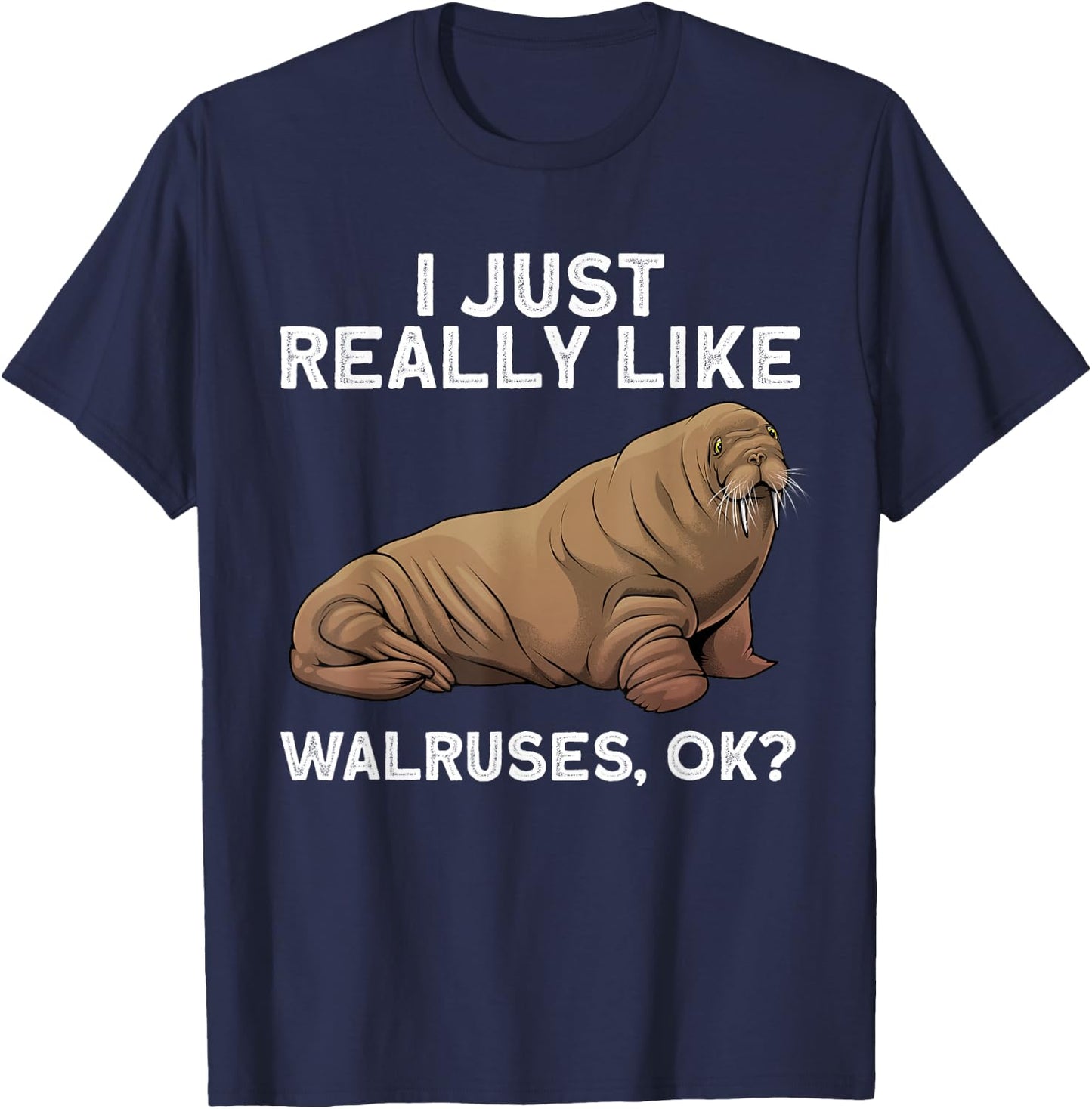 Cool Walrus Art Women Pinniped Animal Walrus Lover T-Shirt - T-Shirt | Navy
