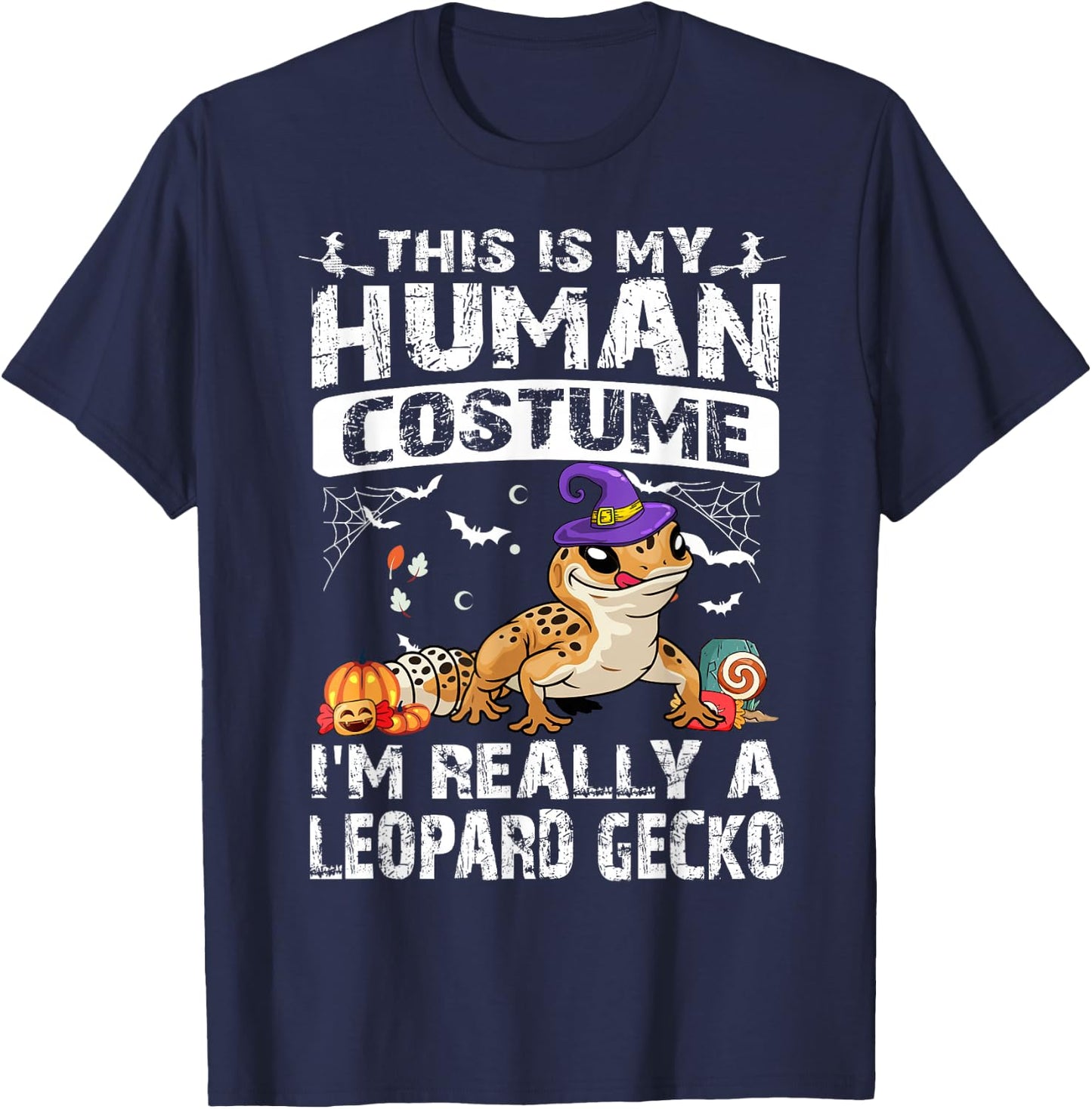 This Is My Human Costume I'm Really A Leopard Gecko T-Shirt - T-Shirt | Navy