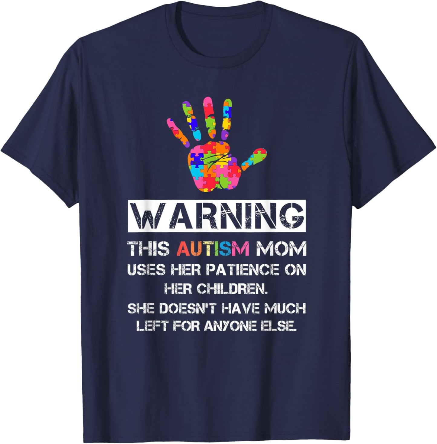 Autism Awareness Warning This Autism Mom T-Shirt - T-Shirt | Navy