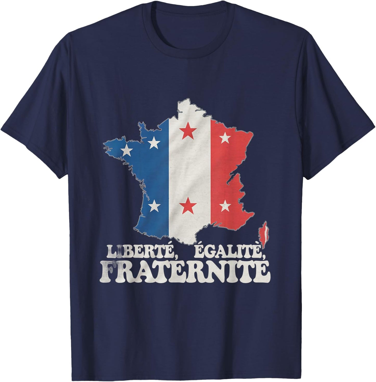 Flag France Liberty Equality Fraternity France Card Memes , Black, S T-Shirt - T-Shirt | Navy