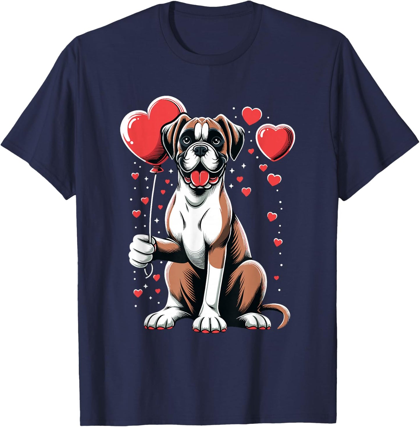 Boxer Dog Valentine's Day Dog Owner Valentine T-Shirt - T-Shirt | Navy