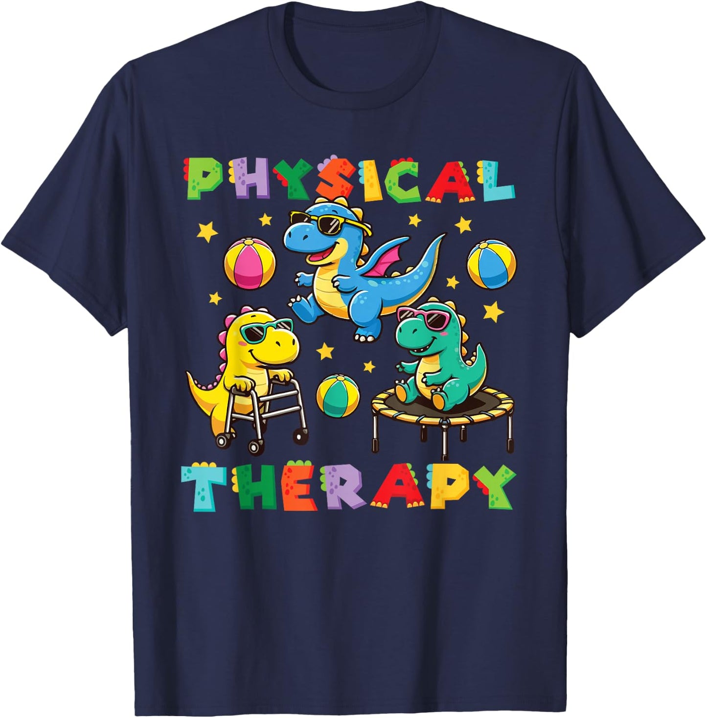 Child Classic Black Dinosaur Print T-Shirt - T-Shirt | Navy