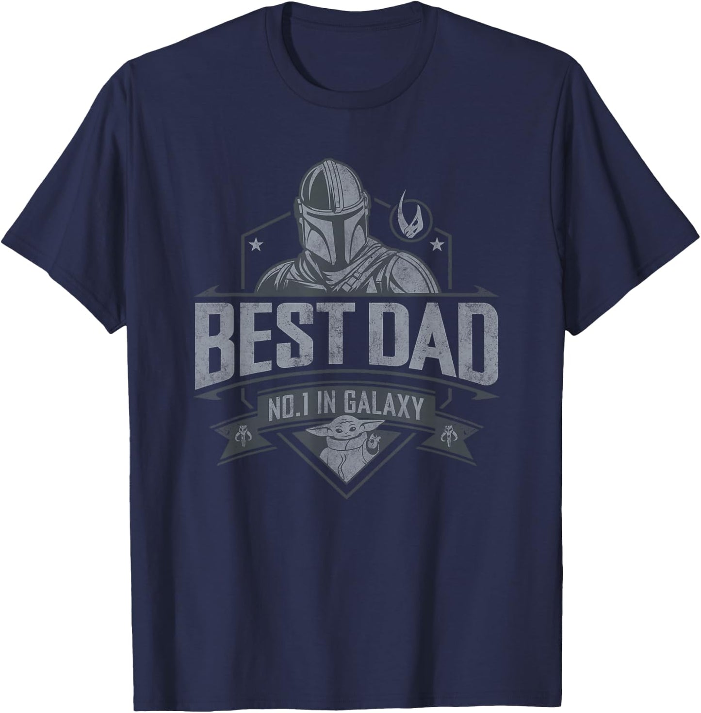 Star Wars Mandolorian Father's Day Best Dad Vater Papa T-Shirt - T-Shirt | Navy